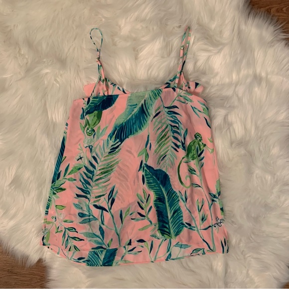 Lilly Pulitzer Karmen Cami Coral Reef Tint Chimpoiserie XXS - Picture 3 of 10